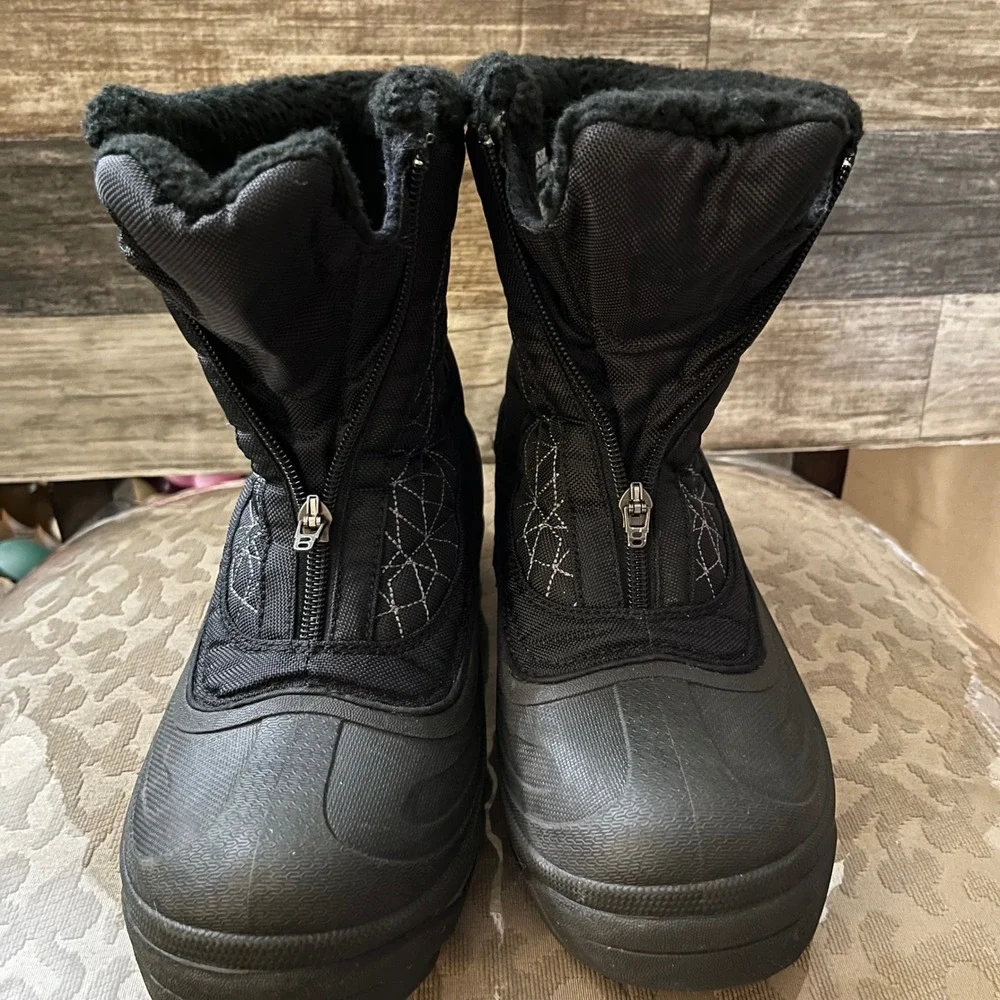 Columbia Cascadian Snowflake Black Water Resistant Winter Boots Women 8.5 BL1223
